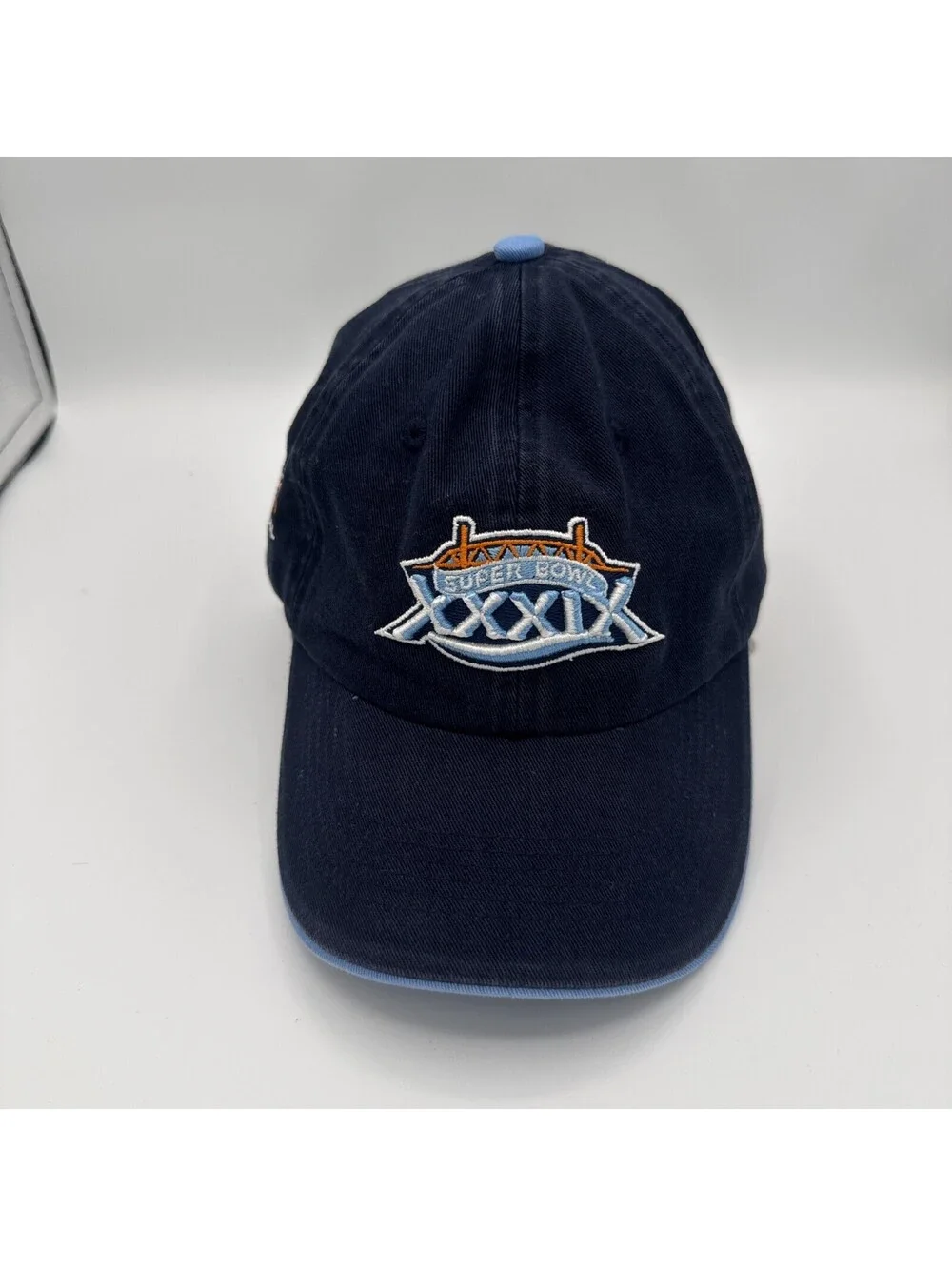 Vintage Super Bowl XXXIX Hat 39 Strap Back Patriots Eagles Jacksonville FL